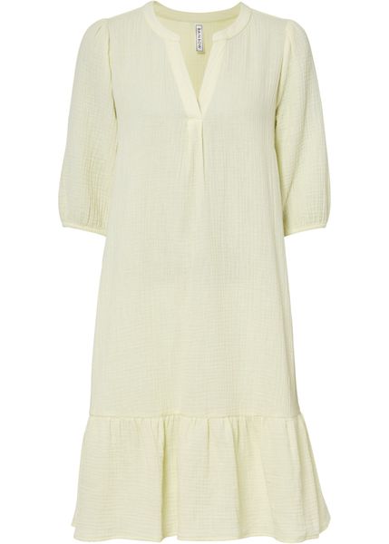 Sukienka muślinowa. Zielone sukienki bonprix, bez wzorów, bez kołnierzyka, bez ramiączek. Za 149.99 zł.