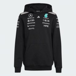 BLUZA Z KAPTUREM MERCEDES - AMG PETRONAS FORMULA 1 TEAM DRIVER. Czarne bluzy Adidas, bez wzorów, z bawełny, z kapturem. Za 369.00 zł.