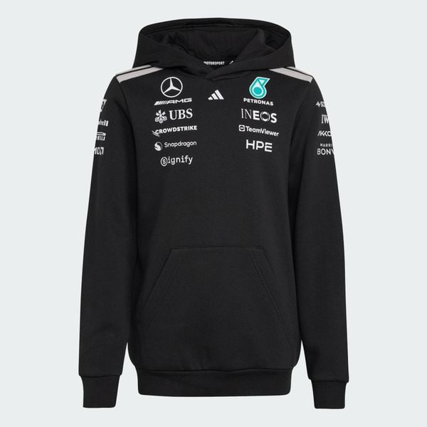 BLUZA Z KAPTUREM MERCEDES - AMG PETRONAS FORMULA 1 TEAM DRIVER. Czarne bluzy Adidas, bez wzorów, z bawełny, z kapturem. Za 369.00 zł.