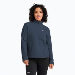 Bluza polarowa damska Jack Wolfskin Taunus 100 Half Zip. Niebieskie bluzy Jack Wolfskin, m, bez wzorów, z materiału, bez kaptura. Za 209.99 zł.