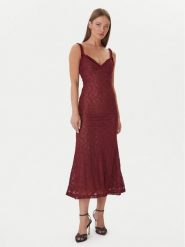 Bardot Sukienka koktajlowa Alegra Stretch Lace 59964DB Bordowy Regular Fit. Czerwone sukienki Bardot, bez wzorów, z syntetyku, wizytowe, bez kołnierzyka, bez ramiączek. Za 529.99 zł.