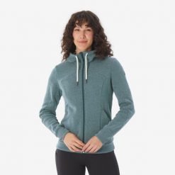 Bluza turystyczna damska Quechua NH500. Niebieskie bluzy QUECHUA, xs, bez wzorów, z materiału, bez kaptura. Za 129.99 zł.
