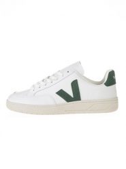 Veja Skórzane sneakersy "V 12" w kolorze biało-zielonym rozmiar: 37. Białe trampki Veja, bez wzorów, bez zapięcia. Za 524.95 zł.