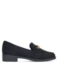 DeeZee Lordsy LE527-14 Czarny. Czarne lordsy DeeZee, bez wzorów, z materiału, bez obcasa, bez zapięcia. Za 119.99 zł.