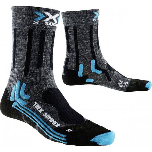 Skarpety sportowe X-Socks Trekking Summer. Szare skarpety X Socks, bez wzorów, z elastanu. Za 39.95 zł.