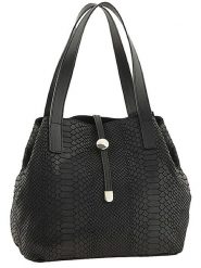 ORE10 Skórzana torebka "Acacia" w kolorze czarnym - 30 x 26 x 16 cm rozmiar: onesize. Czarne torby na ramię ORE10, bez wzorów, z materiału, na ramię, bez dodatków. Za 330.45 zł.