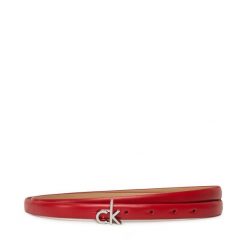 Pasek Damski Calvin Klein. Czerwone paski Calvin Klein, bez wzorów. Za 119.99 zł.