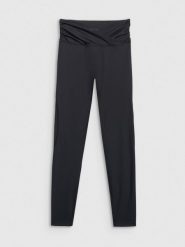 4F Legginsy do jogi i pilatesu szybkoschnące damskie - czarne L. Czarne legginsy 4f, l, bez wzorów, z dzianiny, z podwyższonym stanem. Za 169.99 zł.