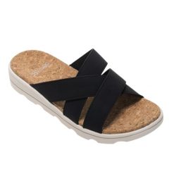 Sandały Damskie Cassie Leopard Pattern. Czarne sandały Regatta, bez wzorów, sportowe, bez obcasa, bez zapięcia. Za 198.99 zł.