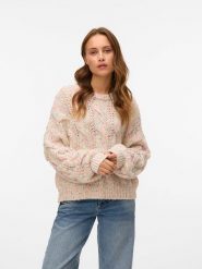 Vero Moda Sweter w kolorze beżowym rozmiar: XS. Brązowe swetry Vero Moda, xs, bez wzorów, z wełny, bez ramiączek. Za 158.10 zł.