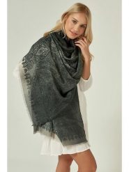 Lucky Bees Szal w kolorze antracytowo-beżowym - 180 x 90 cm rozmiar: onesize. Brązowe szaliki Lucky Bees, bez wzorów, z materiału. Za 91.34 zł.