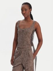 Adidas Top KD8822 Beżowy Slim Fit. Brązowe topy Adidas, m, bez wzorów, z syntetyku, bez kołnierzyka, bez ramiączek. Za 149.99 zł.