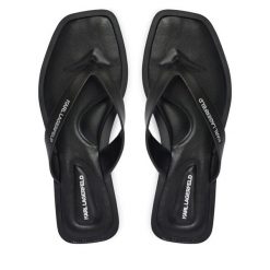 Japonki KARL LAGERFELD. Czarne klapki KARL LAGERFELD, bez wzorów, bez obcasa. Za 484.99 zł.