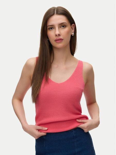 Vero Moda Top New Lex Sun 10281877 Koralowy Regular Fit. Pomarańczowe topy Vero Moda, s, bez wzorów, z wiskozy, bez kołnierzyka, bez ramiączek. Za 79.99 zł.