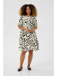 CULTURE Sukienka w kolorze kremowo-czarnym rozmiar: XL. Brązowe sukienki Culture, xl, bez wzorów, z wiskozy, bez kołnierzyka, bez ramiączek, midi. Za 154.95 zł.