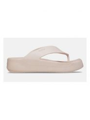 Crocs Japonki "Getaway" w kolorze kremowym rozmiar: 38/39. Brązowe klapki Crocs, bez wzorów, z otwartym noskiem, bez obcasa, na platformie. Za 143.45 zł.