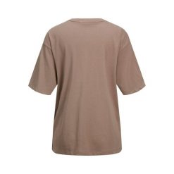 Duży T-shirt damski JJXX andrea logo. Brązowe t-shirty JJXX, bez wzorów, bez kołnierzyka, bez ramiączek. Za 116.00 zł.