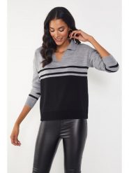Milan Kiss Sweter w kolorze szaro-czarnym rozmiar: S. Czarne swetry Milan Kiss, s, bez wzorów, bez ramiączek. Za 119.12 zł.