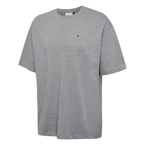 Luźna koszulka Hummel Bee. Szare bluzki Hummel, z aplikacjami, z bawełny, bez kołnierzyka, bez ramiączek. Za 161.50 zł.