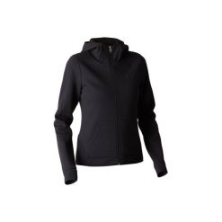 Bluza na zamek z kapturem Gym & Pilates 900 damska. Niebieskie bluzy DOMYOS, xl, bez wzorów, z bawełny, z kapturem. Za 99.99 zł.