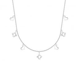 Naszyjnik srebrny z cyrkoniami - serca. Szare naszyjniki Apart, z cyrkonią, srebrne. Za 269.00 zł.