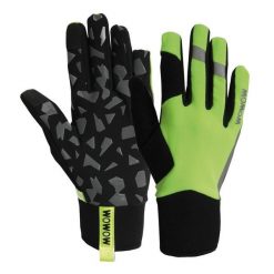 Rękawiczki jesienno-zimowe Early Fog. Żółte rękawiczki WOWOW, z aplikacjami, z materiału, sportowe. Za 259.90 zł.