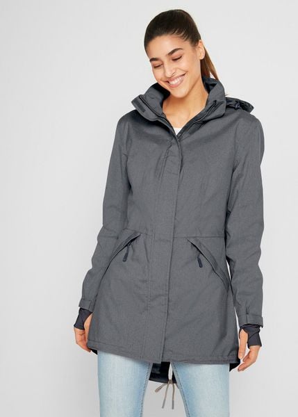 Nieprzemakalna parka. Niebieskie kurtki sportowe bonprix, s, sportowe, bez kaptura. Za 339.99 zł.