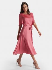 Swing Sukienka koktajlowa 5AG14500 Różowy Regular Fit. Czerwone sukienki Swing, bez wzorów, z syntetyku, wizytowe, bez kołnierzyka, bez ramiączek. Za 1,239.00 zł.
