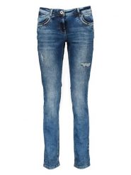 Cecil Dżinsy - Slim fit - w kolorze niebieskim rozmiar: W28/L32. Niebieskie jeansy Cecil, l, z aplikacjami. Za 96.83 zł.