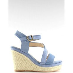 Espadryle na koturnie niebieskie 333-8 Blue. Niebieskie espadryle ButyModne, bez wzorów, z materiału, bez obcasa, na koturnie, bez zapięcia. W wyprzedaży za 87.21 zł.