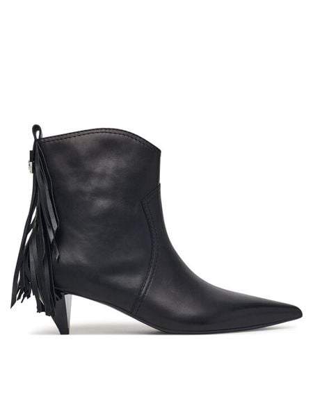 PINKO Botki Didi 01 SD0653P001 Czarny. Czarne botki Pinko, bez wzorów, ze skóry, bez obcasa, na słupku, bez zapięcia. Za 1,399.00 zł.