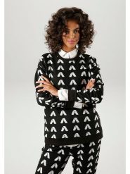 Aniston Bluza w kolorze czarno-białym rozmiar: 44. Białe bluzy Aniston, bez wzorów, bez kaptura. Za 48.39 zł.