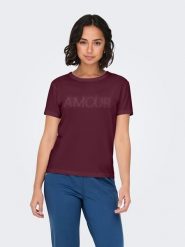 JDY Koszulka w kolorze czerwonym rozmiar: M. Czerwone bluzki JDY, m, bez wzorów, bez kołnierzyka, bez ramiączek. Za 48.39 zł.