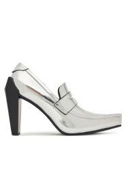 United Nude Półbuty Gem Loafer Hi 1095514116 Srebrny. Szare czółenka United Nude, bez wzorów, ze skóry, bez obcasa, na obcasie, bez zapięcia. Za 1,489.00 zł.