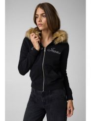Guess Jeans Bluza 184164 Czarny Classic Fit. Czarne bluzy Guess Jeans, s, z aplikacjami, z bawełny, bez kaptura. Za 519.99 zł.