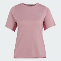 Koszulka adi365Breeze Running. Fioletowe bluzki Adidas, bez wzorów, bez kołnierzyka, bez ramiączek. Za 179.00 zł.