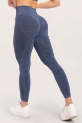 Legginsy fitness damskie Gym Glamour seamless. Niebieskie legginsy GYM GLAMOUR, s, bez wzorów, z materiału. Za 169.99 zł.