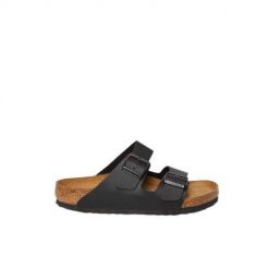 Klapki turystyczne uniseks Birkenstock Arizona 551251 Black. Czarne klapki Birkenstock, bez wzorów, z materiału, bez obcasa. Za 359.00 zł.