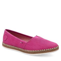 Espadryle Rieker. Czerwone espadryle Rieker, bez wzorów, bez obcasa, bez zapięcia. Za 269.99 zł.