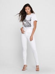 ONLY Dżinsy "Blush" - Skinny fit - w kolorze białym rozmiar: XS/L30. Białe jeansy Only, l, z aplikacjami. Za 129.95 zł.