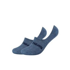 Skarpetki sportowe dla dorosłych 2PPK Mesh Ventilation Footies Socks. Niebieskie skarpety Skechers, bez wzorów, z bawełny. Za 29.99 zł.