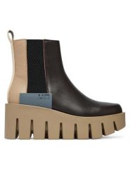 United Nude Botki Grip Chelsea LO V 1103216116 Brązowy ciemny. Brązowe botki United Nude, bez wzorów, ze skóry, bez obcasa, na koturnie, bez zapięcia. Za 1,539.00 zł.