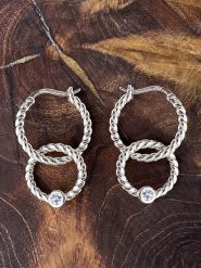 Eclat d'Argent Srebrne kolczyki-kreole rozmiar: onesize. Szare kolczyki Eclat d'Argent, z cyrkonią, srebrne. Za 217.99 zł.