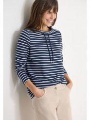 Cecil Bluza w kolorze granatowo-białym rozmiar: M. Niebieskie bluzy Cecil, m, bez wzorów, bez kaptura. Za 109.52 zł.