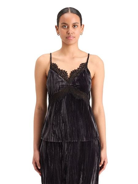 Scotch & Soda Top w kolorze czarnym rozmiar: 38. Czarne topy Scotch & Soda, bez wzorów, z koronki, bez kołnierzyka, bez ramiączek. Za 148.61 zł.