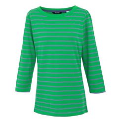 T-shirt Damski W Paski Baylette II. Zielone t-shirty Regatta, xs, bez wzorów, bez kołnierzyka, bez ramiączek. Za 58.99 zł.
