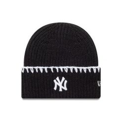 Czapka damska New York Yankees Chunky Topstich. Czarne czapki New Era, bez wzorów, z materiału. Za 191.00 zł.