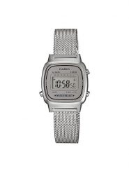 Casio Zegarek Vintage LA670WEM-7EF Srebrny. Szare, cyfrowe zegarki Casio, srebrne. Za 199.99 zł.