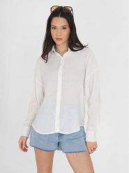 Brave Soul Koszula LSH-573KENDALL Biały Straight Fit. Białe koszule Brave Soul, m, bez wzorów, z wiskozy, bez kołnierzyka, bez ramiączek. Za 59.99 zł.