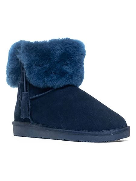NICEBAY Skórzane botki zimowe "Alta" w kolorze granatowym rozmiar: 39. Niebieskie botki NICEBAY, na zimę, bez wzorów, z materiału, bez obcasa, bez zapięcia. Za 271.45 zł.